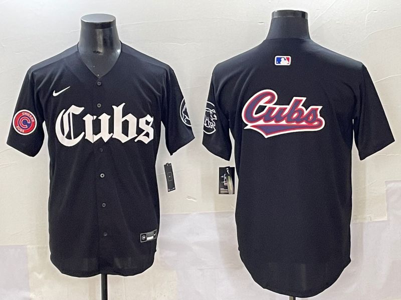 Men 2025 Chicago Cubs Blank Black Five generations Joint Name Nike MLB Jersey style 11->chicago cubs->MLB Jersey
